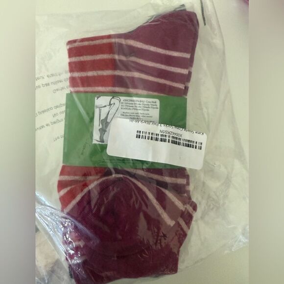 Kate Spade Crew Socks 3 Pair Black-Multi NWT - Picture 5 of 5